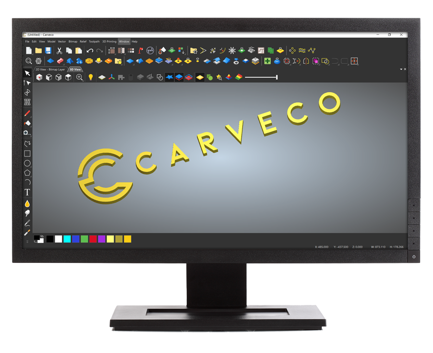Carveco cnc software monitor with software