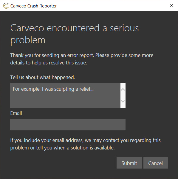 Crash Error Dialog 2