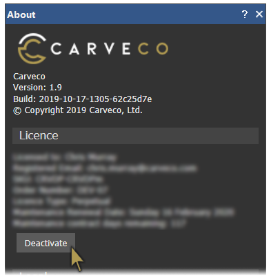 Deactivate your licence