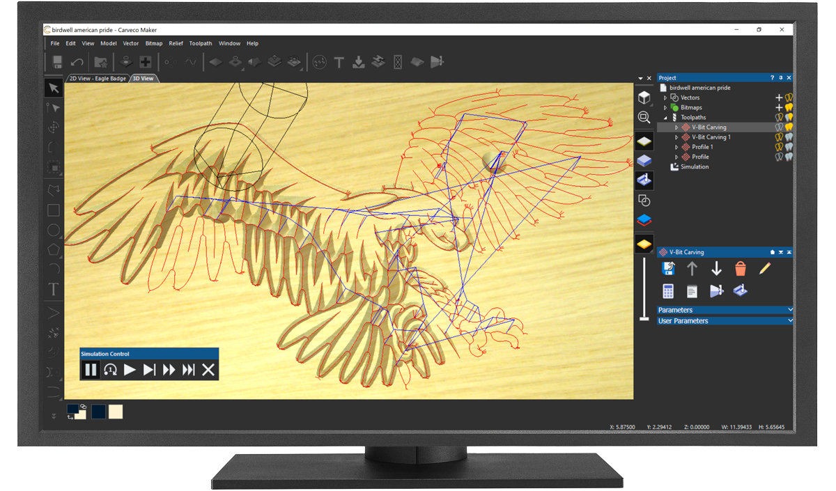 machining-1 Previewing cuts with the material simulation