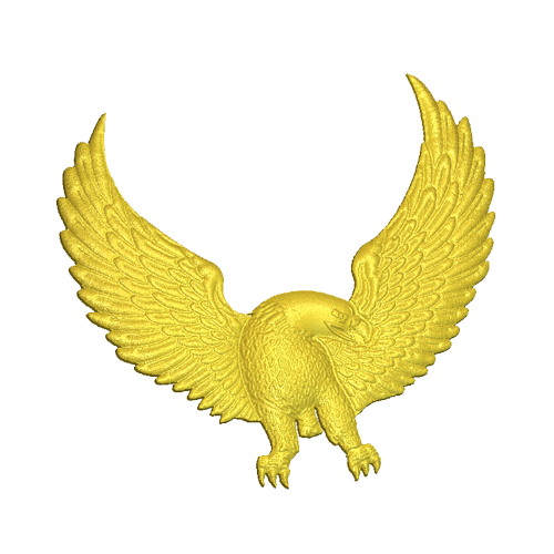 Eagle flying relief model