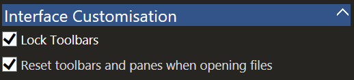 options-panel Interface Customisation Panel