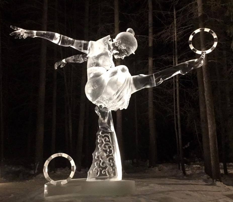 'Concentration' ice sculpture by Jim Duggan for the World Ice Art Competition in 2016 that won 1st place