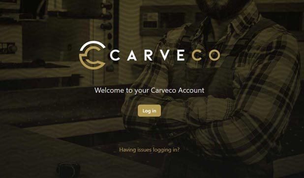 A screenshot of the Carveco Account website